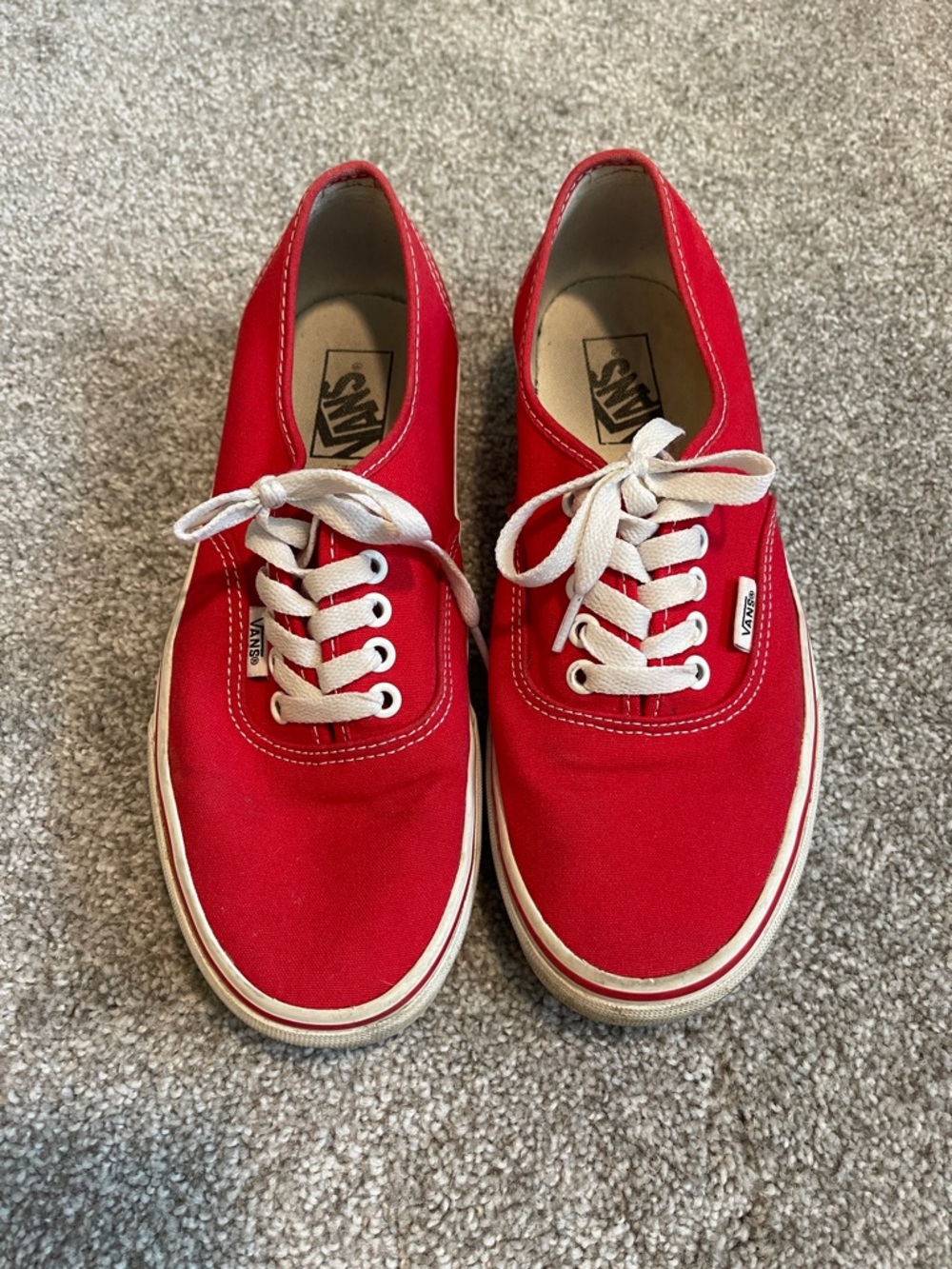 Vans Red Canvas Low-Top Sneakers Women size 9.5/ Men size 8